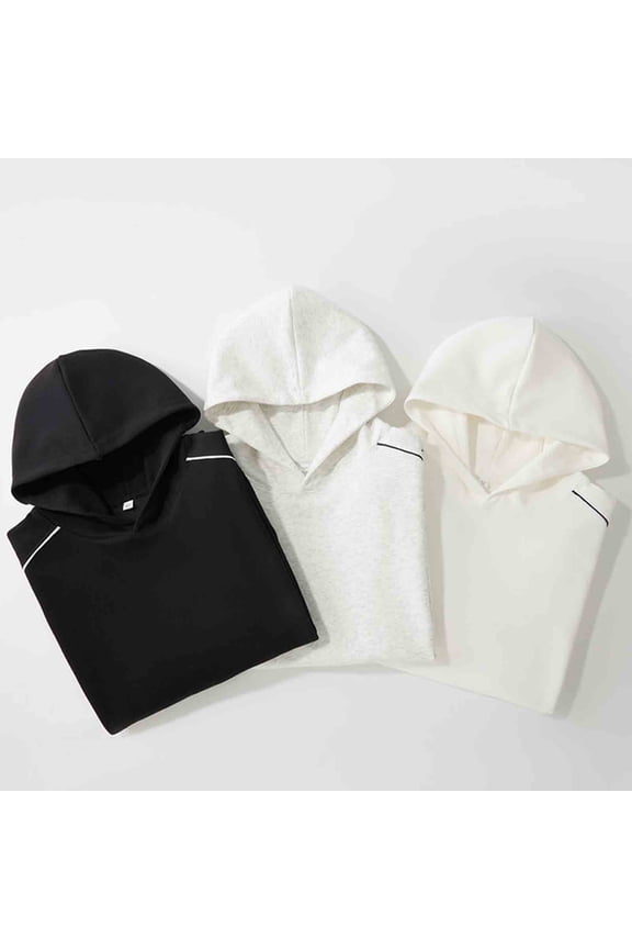 Men's Casual Solid Hooded Sweatshirt Long Sleeve Loose Fit Pullover Tops Drop Shoulder Drawstring Kangaroo Pocket Outdoor Streetwear Workout Gym Fashion Essential Gift for Him