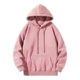 thumbnail image 1 of Men's Casual Solid Shoulder Sleeve Tops Drawstring Pocket Hoodies Blouse, 1 of 4