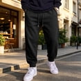 thumbnail image 1 of Men's Casual Solid Sweatpants Elastic Waist Drawstring Joggers Loose Fit Tapered Athletic Pants with Pockets, XL, 1 of 8