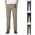 thumbnail image 1 of Men’s Casual Solid Work Jeans Pants Trousers with Belt, Elastic Waist Button Zipper Straight Leg, Comfortable Stretchy Daily Wear Classic Fit | AESTIVO,Black L, 1 of 6