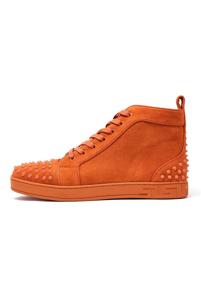 Men's Casual High-top Spike Sneakers, Round Toe, Ankle Style with
