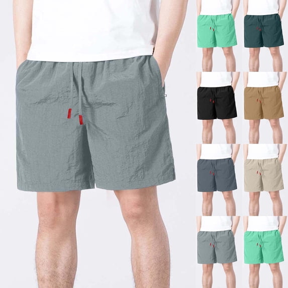 Men's Casual Split Leg Shorts, Joggers Pants, Elastic Waist Drawstring Relaxed Fit, Quick Dry Breathable Lightweight Stretchy, for Gym Workout Gym Workout Daily Beach Summer