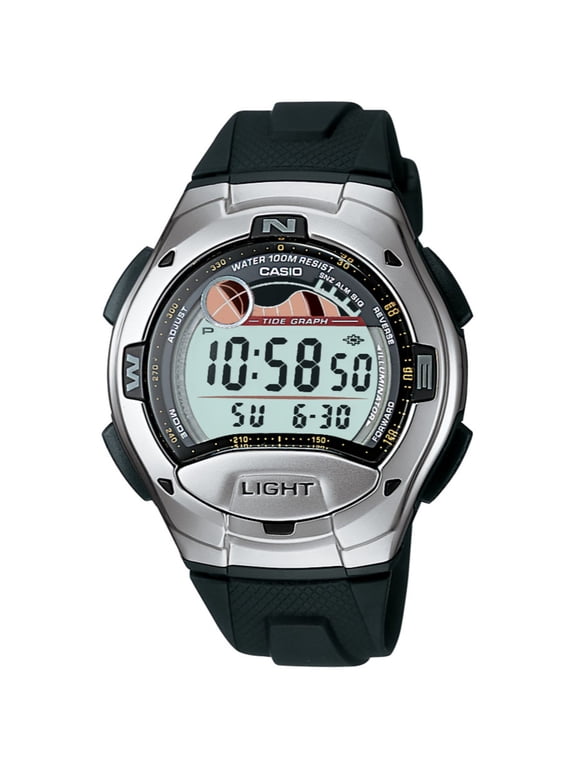 Men's Casual Sport Watch, Black Resin Strap
