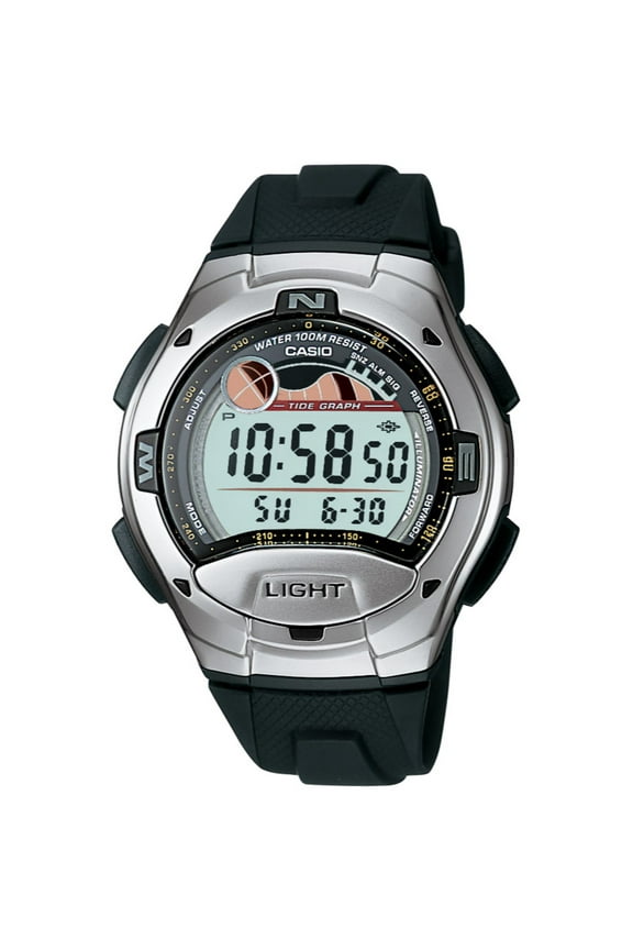 Men's Casual Sport Watch, Black Resin Strap