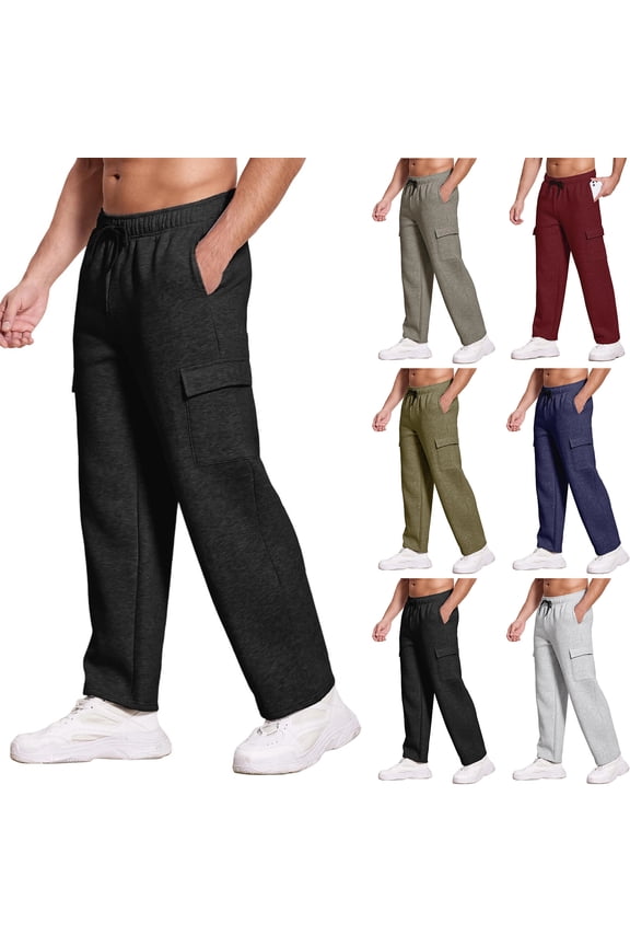 Men's Casual Sports Loose Leggings, Long Panel Fitness Running Training Pants for Gym, Yoga and Workout Sessions,Army Green,L