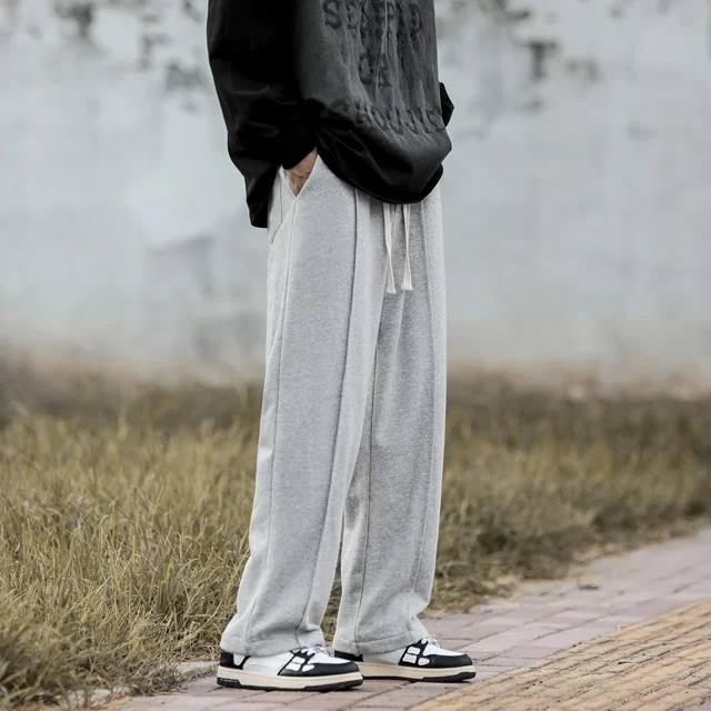 Men‘s Casual Sports Pants Slim-Fit Straight Street Simple Style Pants Outdoor Travel Trendy All-Match Solid Color Pants M-5XL