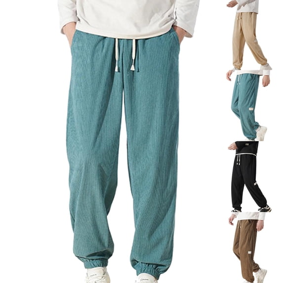 Men's Casual Sports Pants Solid Color Drawstring Elastic Waist Button Closure Straight Leg Breathable Lightweight Stretchy For Gym Running Daily Wear Joggers With Pockets