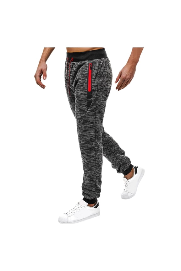Men's Casual Sports Pants Stylish Zipper Pockets Lightweight Snowflake Fabric Fashionable Waist Tie Design for Everyday Wear Mens Trousers Golf Elasticated Bottom Regular