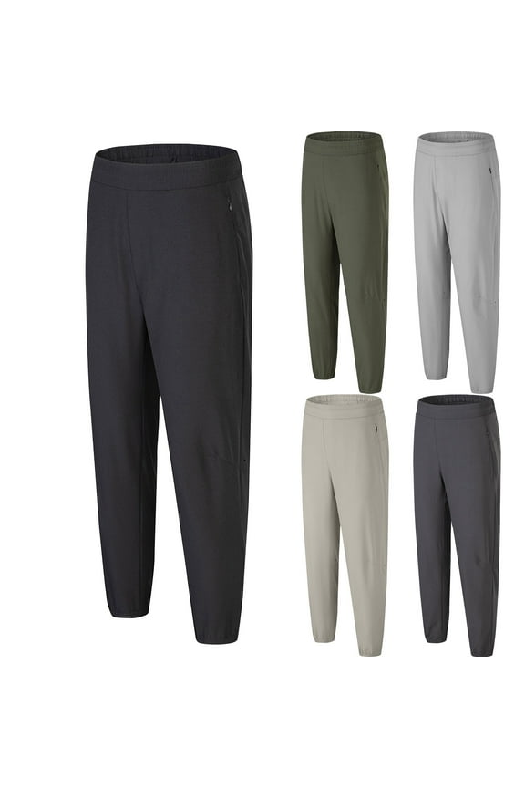 Men's Casual Sports Pants, Trousers & Joggers, Straight Leg Elastic Waist, Lightweight & Breathable, for Gym Workout, Running & Daily Wear, Activewear Essentials | HAODEJW,Dark Gray L