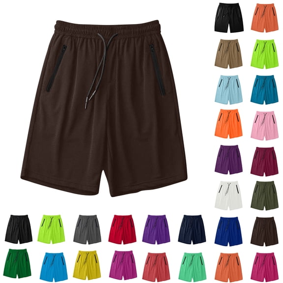 Men's and Women's Casual Sports Quick Dry Workout Running or Gym Training Short with Zipper Pockets