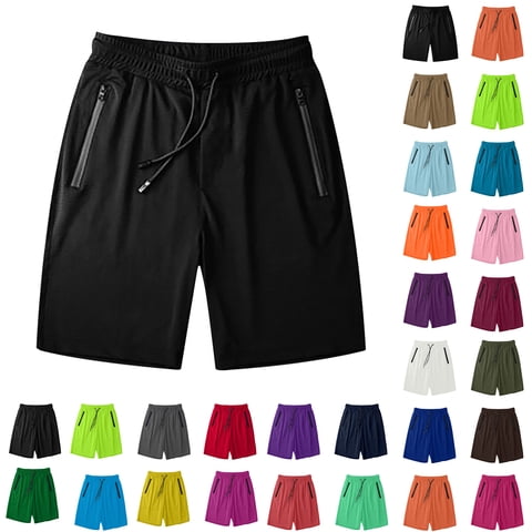 Men's Casual Sports Quick Dry Workout Running or Gym Training Short with Zipper PocketsUp to 65% off!