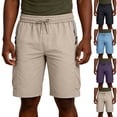 thumbnail image 1 of Men’s Casual Sports Shorts With Zipper Pocket, Nylon Spandex Quick Dry, Joggers, Workout Shorts, Elastic Waist Drawstring Straight Leg, Breathable Lightweight, Gym Running Hiking, 1 of 9