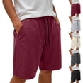 thumbnail image 1 of Men's Casual Sporty Shorts Elastic Waist with Pockets Quick Dry Breathable Lightweight for Gym Workout Running Training Athletic Daily | Zenithor,Dark Gray XL, 1 of 7