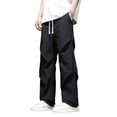 thumbnail image 1 of Men's Casual Straight Fit Pants Elastic Waist Lightweight Summer Trousers Comfortable Daily Wear Outdoor Walking Home Relaxed Men's Pants Dress Loose Fit Adjustable Waist, 1 of 5