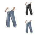 thumbnail image 1 of Men's Casual Stretch Denim Pants, Relaxed Fit Jeans with Classic Design, Durable Fabric, Straight Leg Loose Hop Vintage Style, Baggy Streetwear with Pockets â Fall Winter Trendy Y2K Denim, 1 of 4