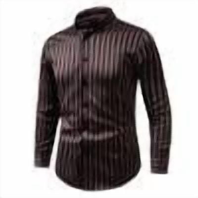 Men's Casual Stylish Dress Shirts Striped Button Front Collared Long Sleeve Formal Wedding Shirt Stretch Work Tops