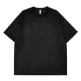 thumbnail image 1 of Men's Casual Suede Short Sleeve T-Shirt Loose Fit Round Neck Solid Color Fashion Top for Sports and Daily Wear Men's Oversized Tee Summer Tops Streetwear, 1 of 3