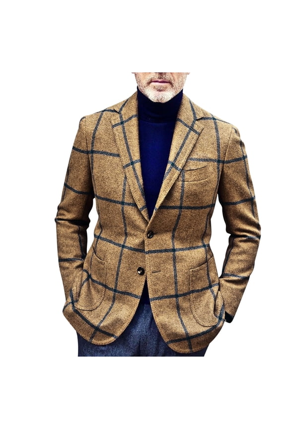 Men's Casual Suit Jacket Fashion Solid Color Single Two Button Slim Fit Suit Jacket Blazer Yellow,XXXL