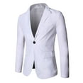 thumbnail image 1 of Men's Casual Suit Jacket, Slim Fit Single Breasted Blazer For Middle-Aged, No Hood White Xl, 1 of 4