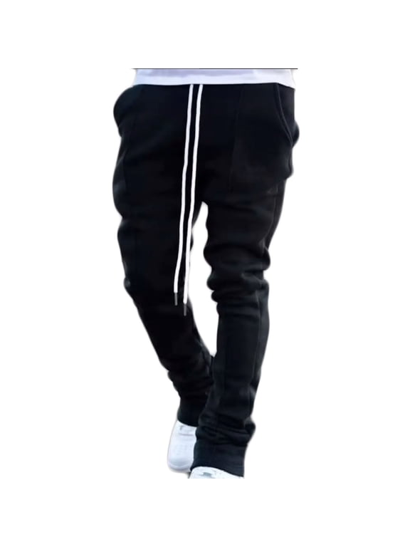 Men's Casual Suit Pocket Bottoms Lace-ups Elasticos Pants