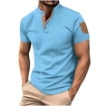 thumbnail image 1 of Men's Casual Summer Beach Shirts Color Block Short Sleeve Pullover Tops Lightweight Outdoor Tees for Workout Sports, 1 of 5