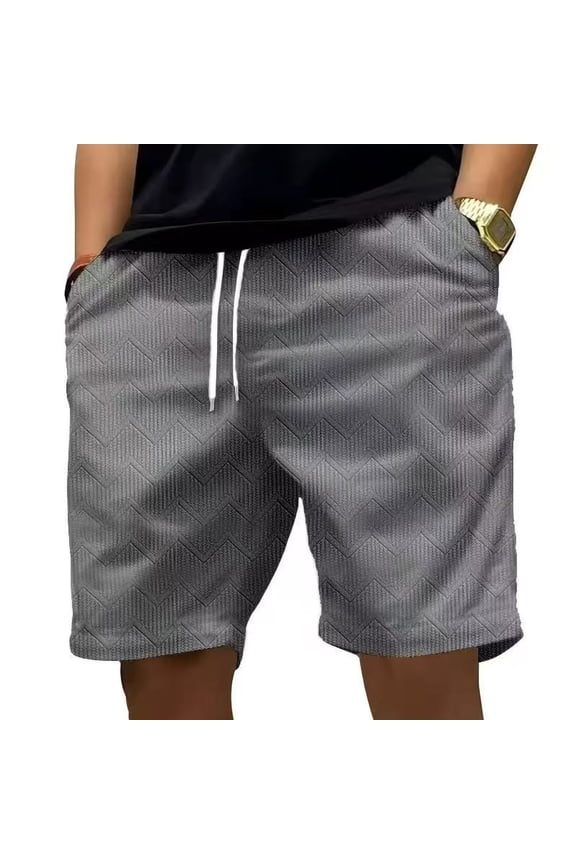 Men's Casual Summer Bermuda Shorts, 9" Inseam Jacquard Texture Stretch Short Pants, Quick Dry Lightweight Breathable Everyday Loungewear for Vacation