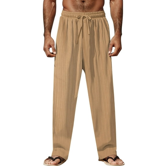 Men's Casual Summer Pants Loose Fit Comfortable Breathable Lightweight Long Trousers for Daily Wear Leisure Activities Men's Dress Pants Relaxed Fit Breathable Adaptive