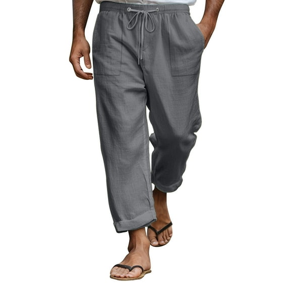 Men's Casual Summer Pants Loose Fit Comfortable Lightweight Breathable Trousers for Daily Wear Leisure Activities Yoga Beach Men's Grey Dress Pants Oversized Big and Tall