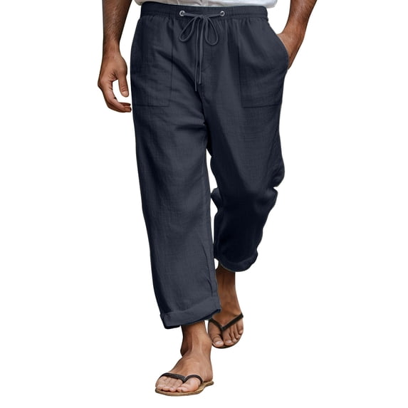 Men's Casual Summer Pants Loose Fit Comfortable Lightweight Breathable Trousers for Daily Wear Leisure Activities Yoga Beach Men's Grey Dress Pants Oversized Big and Tall