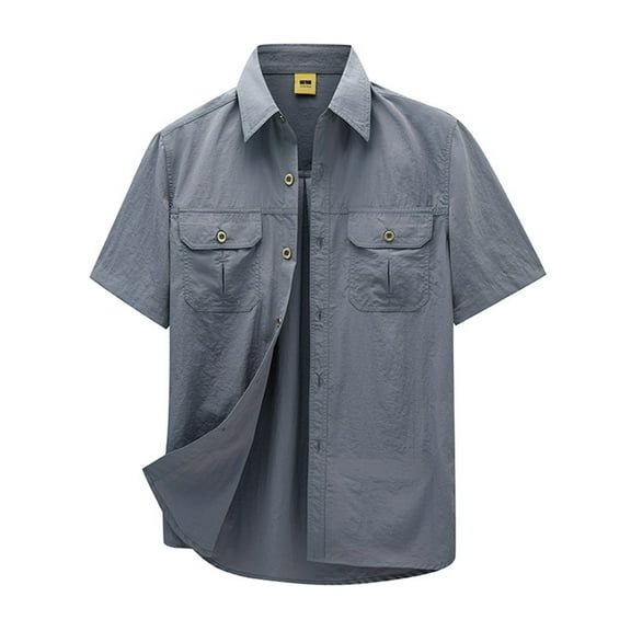 Men's Casual Summer Shirt Lightweight Breathable Loose Fit Short Sleeve Top for Daily Wear Outdoor Activities Comfortable Blend Tee