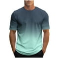 thumbnail image 1 of Men's Casual Summer Short Sleeve T-Shirts Gradient Crew Neck Tee Tops Lightweight Cotton Print T Shirt, 1 of 4