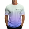 thumbnail image 1 of Men's Casual Summer Short Sleeve T-Shirts Gradient Crew Neck Tee Tops Lightweight Cotton Print T Shirt, 1 of 3