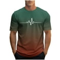 thumbnail image 1 of Men's Casual Summer Short Sleeve T-Shirts Gradient Crew Neck Tee Tops Lightweight Cotton Print T Shirt, 1 of 3