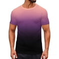 thumbnail image 1 of Men's Casual Summer Short Sleeve T-Shirts Gradient Ombre Crew Neck Tee Tops Purple, 1 of 9