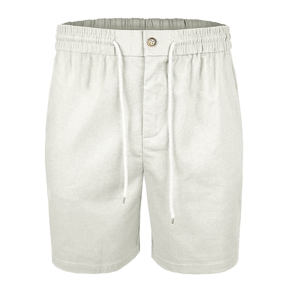 Men's Casual Summer Shorts Lightweight Breathable Classic Fit Elastic Waist Drawstring with Button Detail and Side Pockets for Lounge Beach Vacation Golf Everyday Wear