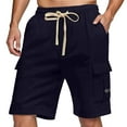 thumbnail image 1 of Men's Casual Summer Shorts Relaxed Fit Elastic Waist Breathable Outdoor Cargo Shorts with Multiple Pockets for Daily Wear, 1 of 2