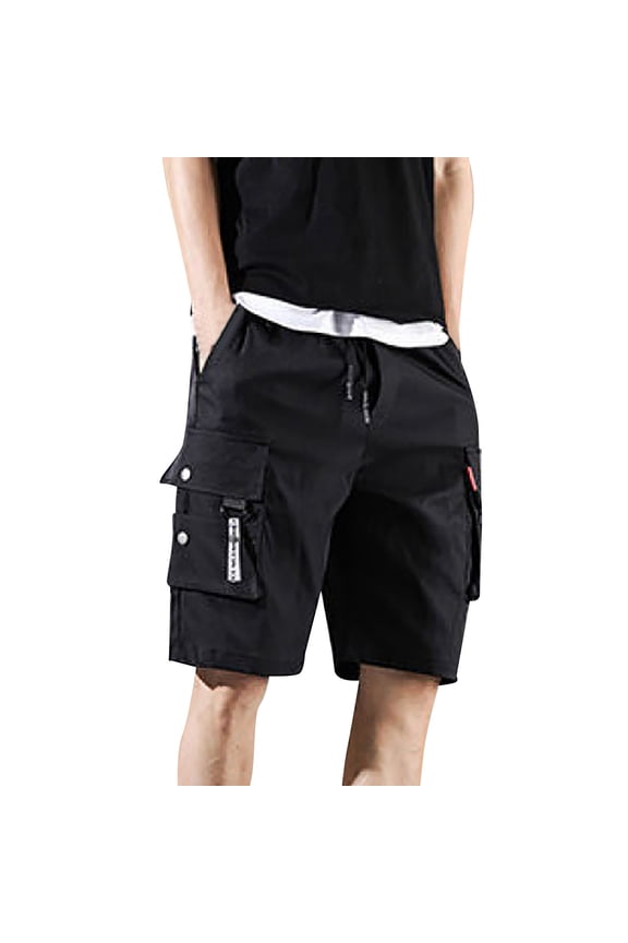 Men's Casual Summer Shorts Techwear Cargo Streetwear Loose Fit Comfortable Pocket Design for Outdoor Beach Travel Mens Shor Drawstring Elastic Waist Casual Beach Pants