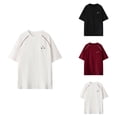 thumbnail image 1 of Men's Casual Summer Tees, Letter Print Round Neck Short Sleeve T-Shirt, S-6XL, 1 of 4