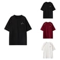 thumbnail image 1 of Men's Casual Summer Tees, Letter Print Round Neck Short Sleeve T-Shirt, S-6XL, 1 of 4