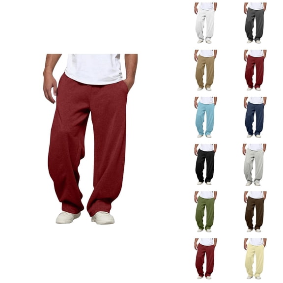 Men's Casual Sweatpants Loose Fit Elastic Waist Drawstring Casual Baggy Pants Trousers with Pockets