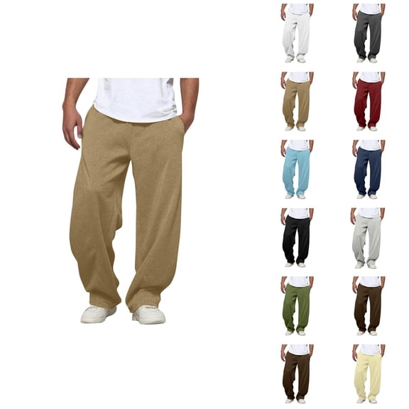 Men's Casual Sweatpants Loose Fit Elastic Waist Drawstring Casual Baggy Pants Trousers with Pockets