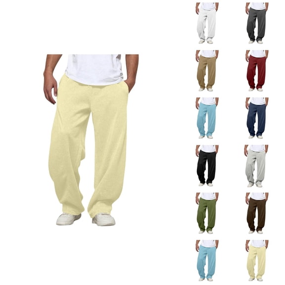 Men's Casual Sweatpants Loose Fit Elastic Waist Drawstring Casual Baggy Pants Trousers with Pockets