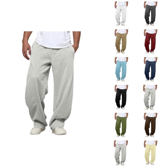 Men's Casual Sweatpants Loose Fit Elastic Waist Drawstring Casual Baggy Pants Trousers with Pockets