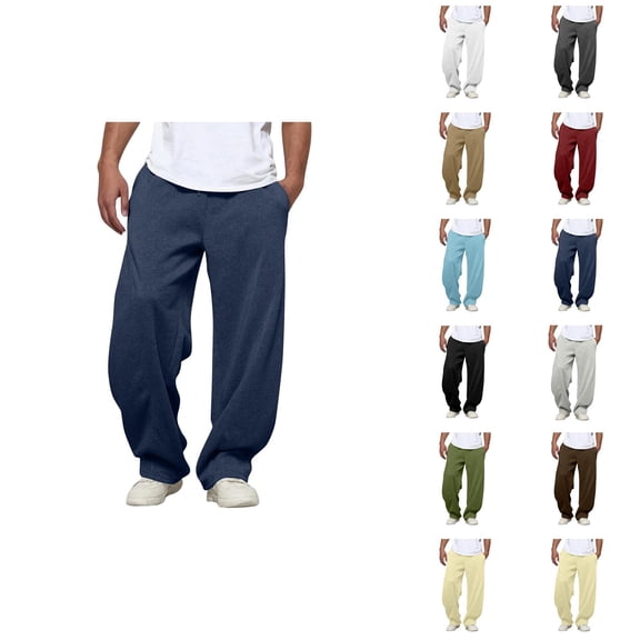 Men's Casual Sweatpants Loose Fit Elastic Waist Drawstring Casual Baggy Pants Trousers with Pockets