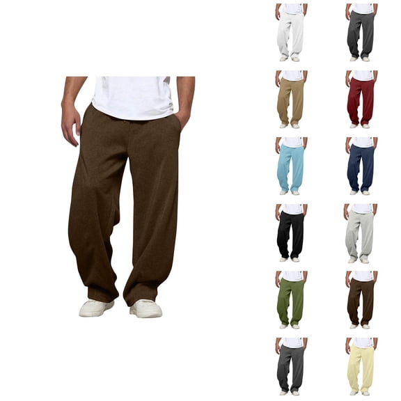 Men's Casual Sweatpants Loose Fit Elastic Waist Drawstring Casual Baggy Pants Trousers with Pockets