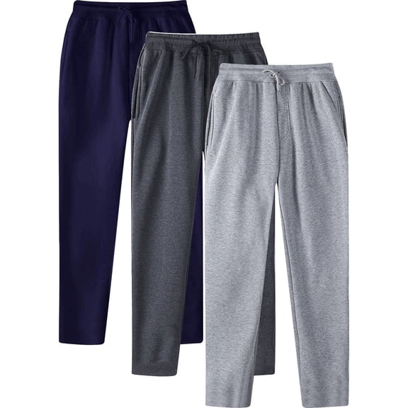 Men's Casual Sweatpants Polyester, Joggers Trousers, Elastic Waist Drawstring Straight Leg, Soft Breathable Lightweight, for Gym Workout Daily Lounge, Activewear Essentials