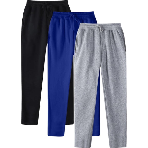 Men's Casual Sweatpants Polyester, Joggers Trousers, Elastic Waist Drawstring Straight Leg, Soft Breathable Lightweight, for Gym Workout Daily Lounge, Activewear Essentials