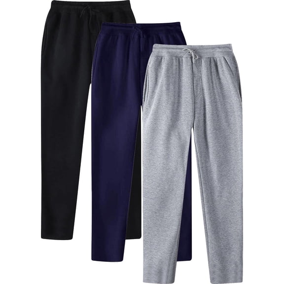Men's Casual Sweatpants Polyester, Joggers Trousers, Elastic Waist Drawstring Straight Leg, Soft Breathable Lightweight, for Gym Workout Daily Lounge, Activewear Essentials