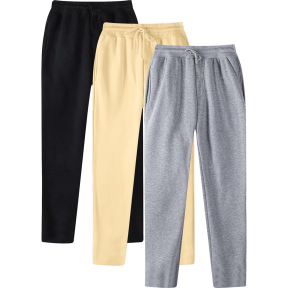 Men's Casual Sweatpants Polyester, Joggers Trousers, Elastic Waist Drawstring Straight Leg, Soft Breathable Lightweight, for Gym Workout Daily Lounge, Activewear Essentials