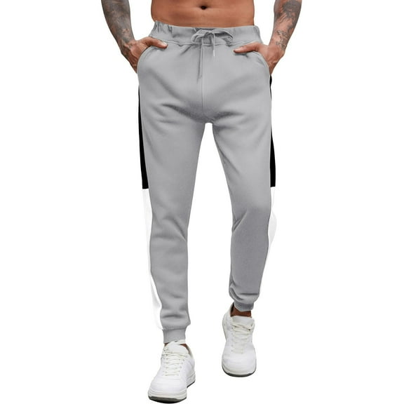 Men's Casual Sweatpants Sports Pants Fashionable Edge Splicing Sports Pants Men's Elastic Waist Sweatpants Pants